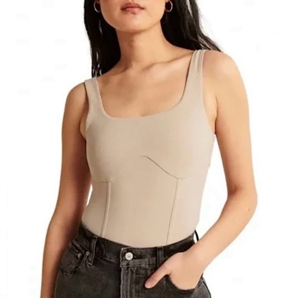 Abercrombie & Fitch Double Layered Seamless Fabric Corset Bodysuit Size Small